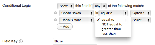 WordPress forms conditional logic