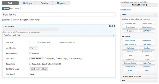 WordPress drag and drop form builder