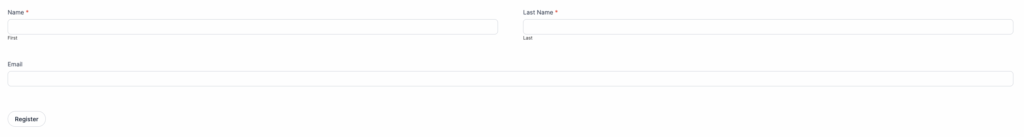 A simple form design with two form fields