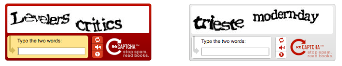 First version of reCAPTCHA spam protection
