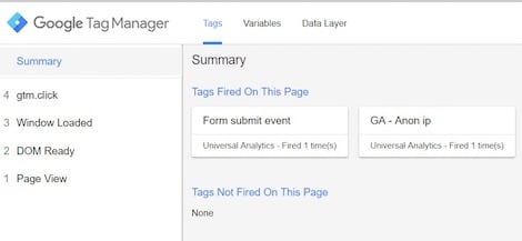 Google tag manager form submit event