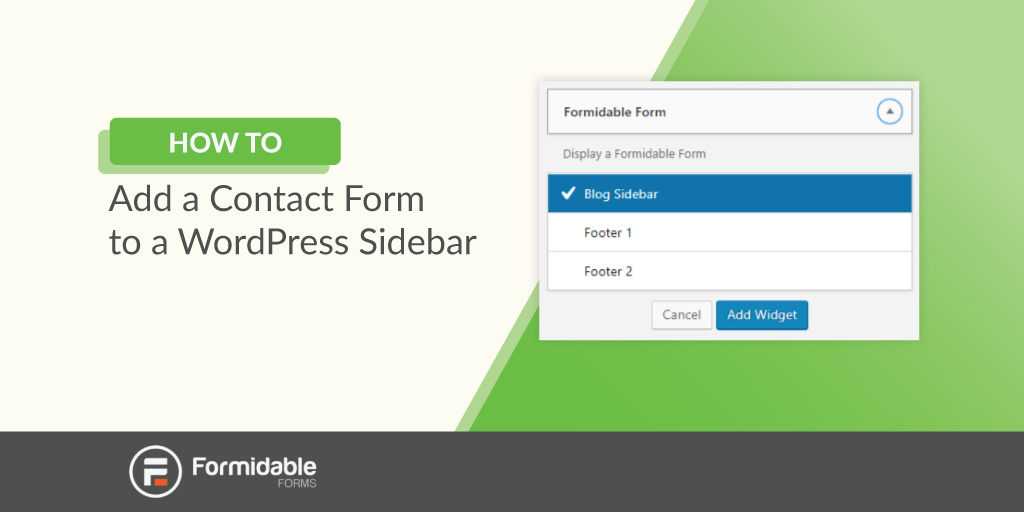 How To Add a Contact Form to a WordPress Sidebar