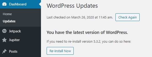 Keep WordPress updated to speed up your site
