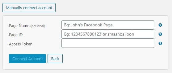 Smash Balloon required user info to add Facebook feed to WordPress