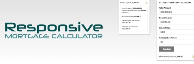 Responsive Mortgage Calculator for WordPress