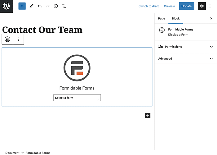 insert scheduling form into post or page