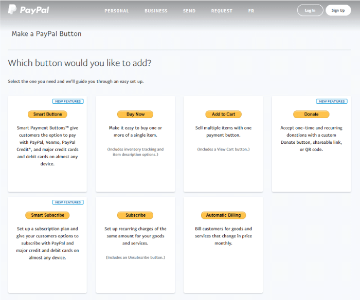 simple PayPal button