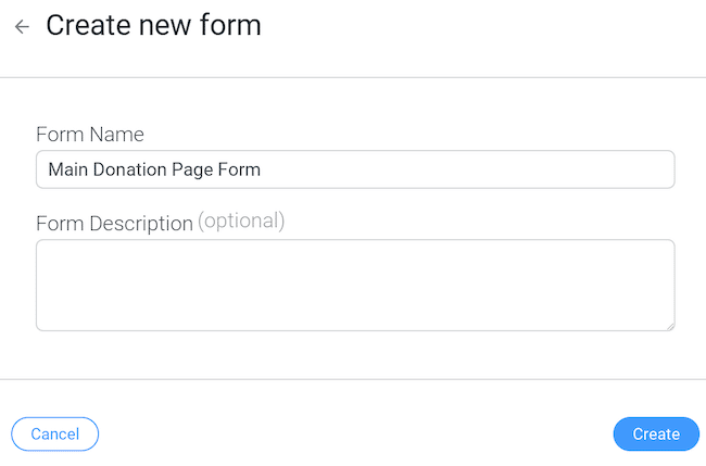 name your donation form