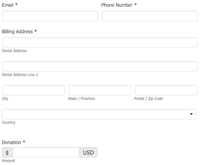 donation page form