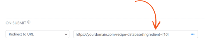 The full version of the search URL required to create a search form for your WordPress recipe database.
