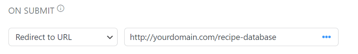 A sample of which URL users should redirect a search form to.