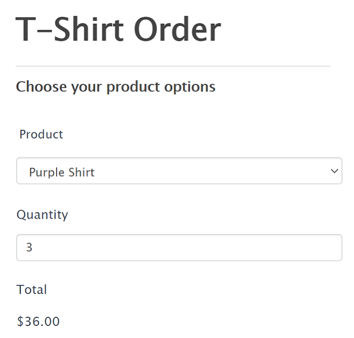 A more expensive total thanks to different WordPress product options.