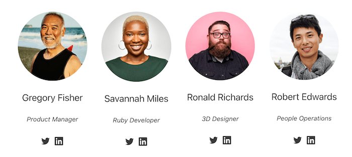 Team Directory Grid Template