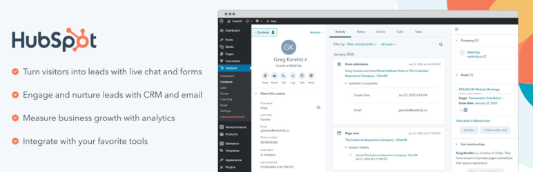 Hubspot WordPress plugin