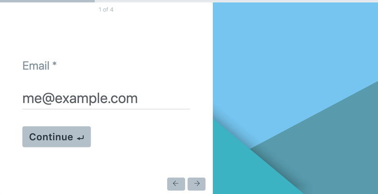 conversational form interface example