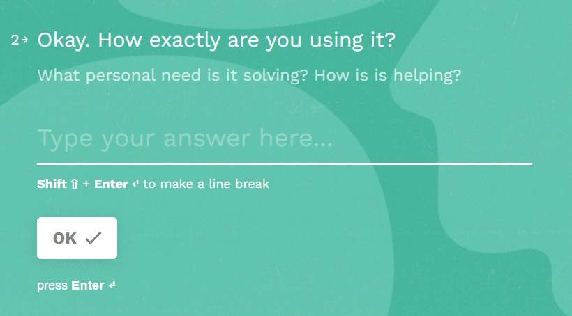 Conditional form showing one question at a time