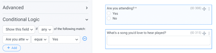 An example of a conversational form field in Formidable Forms. 