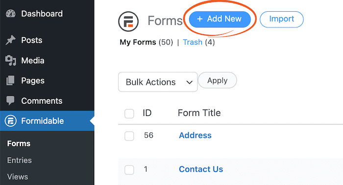Add new form