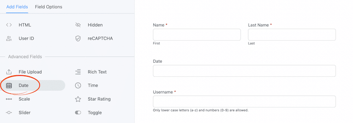 How to add a date field to a WordPress form with Formidable.