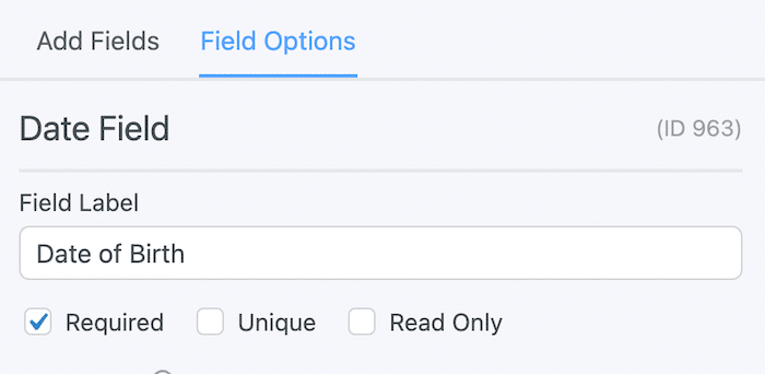 How to make a date field required in an online form.