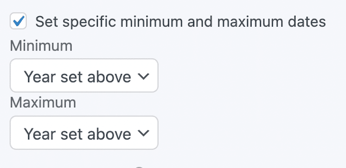 Set maximum and minimum dates for forms in WordPress
