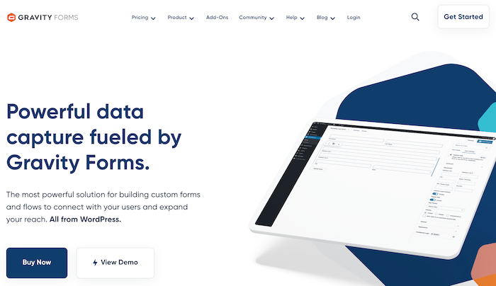 Gravity Forms homepage