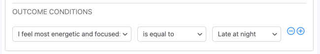 Select your outcome conditions