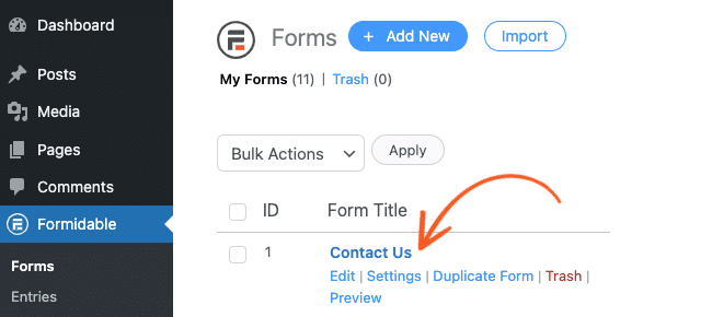 Edit a WordPress form or create a new one with Formidable Forms