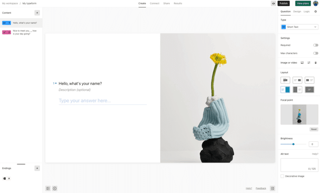 Typeform form builder