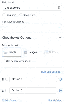 Checkbox settings example