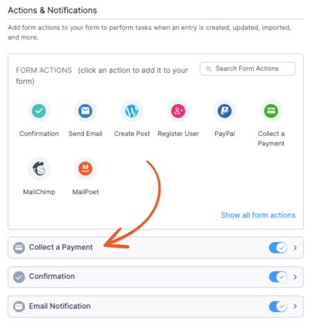 How to collect a payment on form submission in WordPress