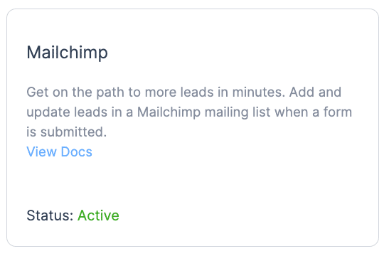 Formidable Mailchimp add-on