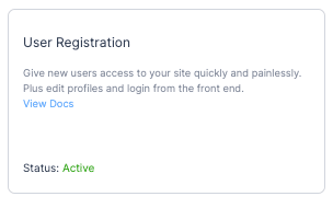 User Registration Add-On