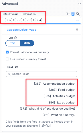 How to add calculations to an online form