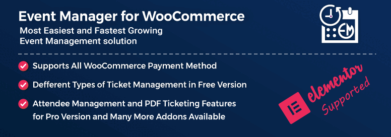 Event Manager for WooCommerce