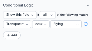 Conditional logic field