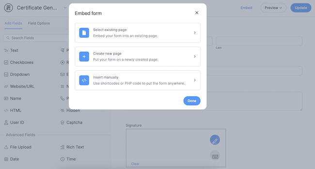 Embed Typeform survey in WordPress