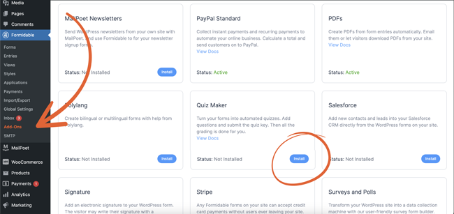 Formidable Forms Quiz Maker Add-On