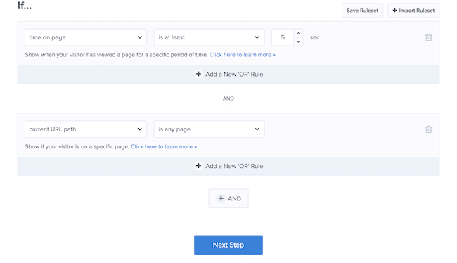 WordPress popup display settings