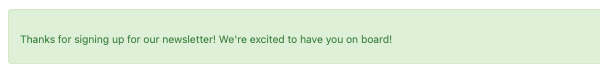 A simple custom form success message