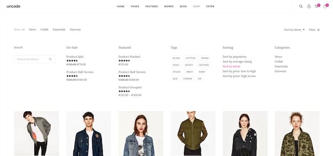 Uncode WooCommerce theme