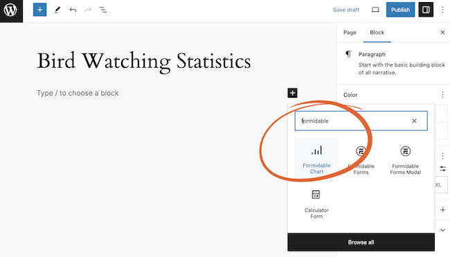 Formidable Charts block