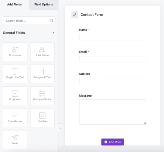 Everest Forms form builder