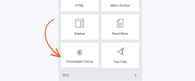 Formidable's Elementor widget