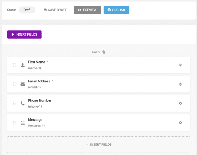 Forminator's contact form builder
