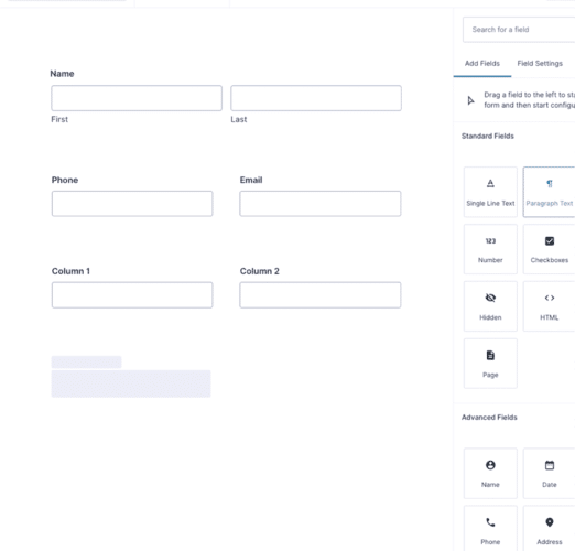 Gravity Forms form builder