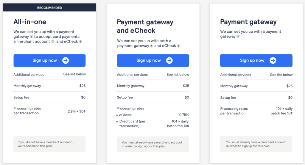 Authorize.net vs PayPal. Authorize.net pricing structure. 