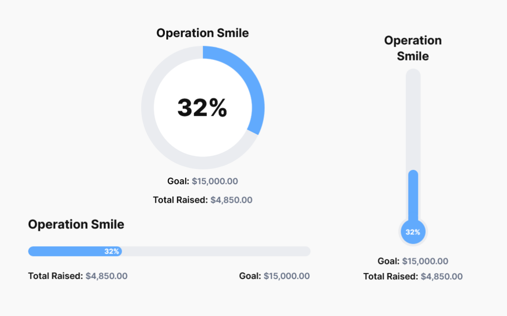 fundraising template trackers, all 3 types