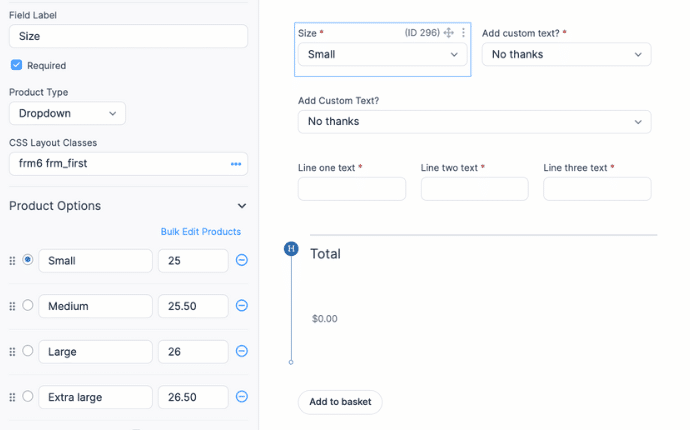 Make a WooCommerce order form with Formidable