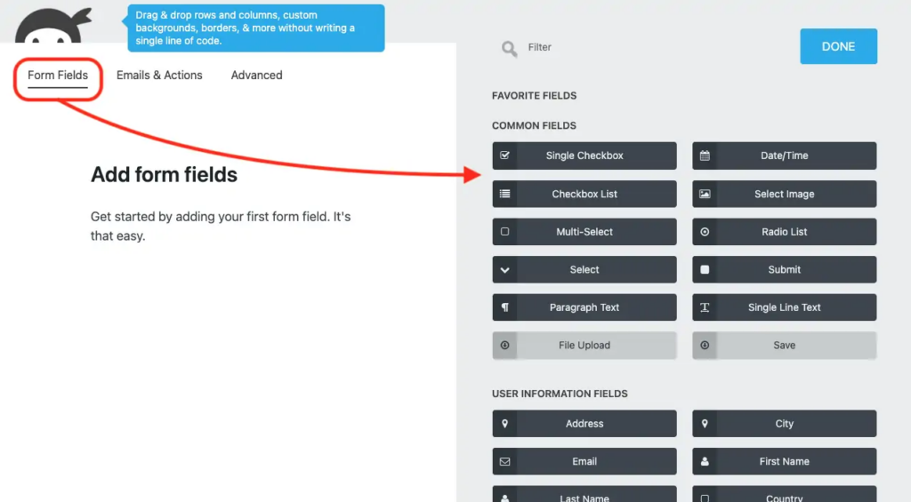 Ninja Forms form builder